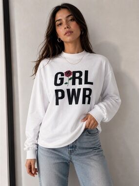 Na-kd sweatshirt white rose girls power limited S
